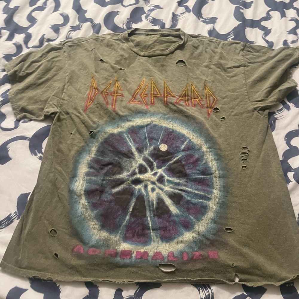 Def Leppard oversized Distressed T-Shirt